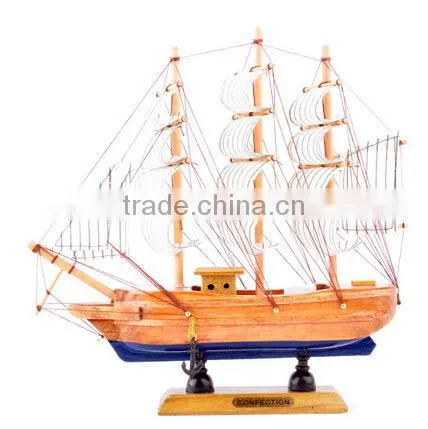 2pc Wooden Sailing Boat Ship Model Decor Collection 6 Tones photo-6