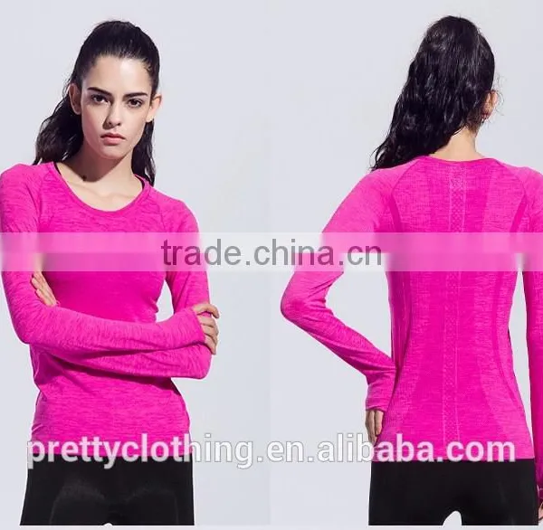 Women's Space Dye Long Sleeve Quick Dry Crew Neck Running Shirt for Workout Hiking Yoga Gym Sport photo-2