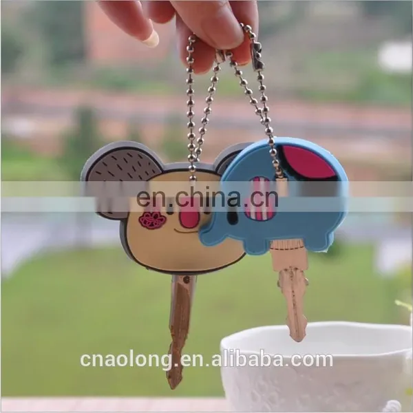 wholesale factory customized made soft pvc key holders,rubber key cap,key cover with own logo