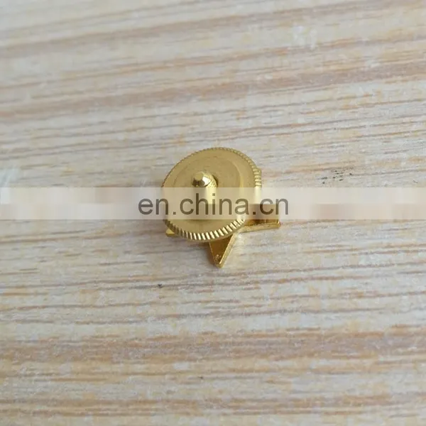 Customized Engraved Logo Gold Plated Five- Pointed Star Shape Small Metal Pins With Screw and Nut photo-2
