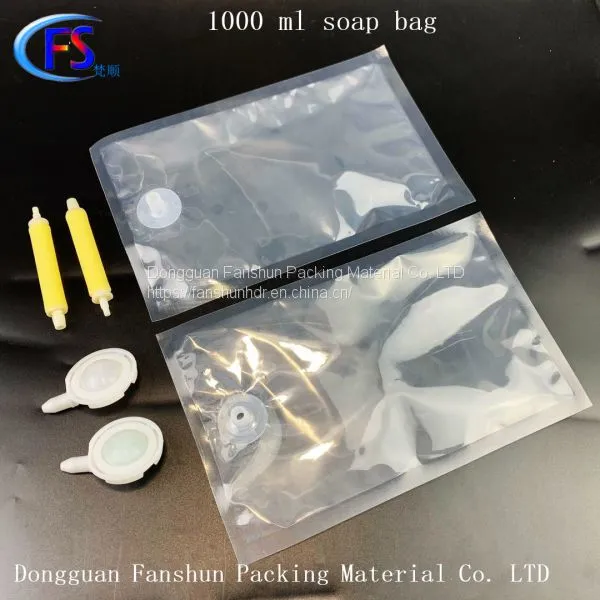 The Spot Transparent Liquid Soap Bag Can be Customized With a 1000mL Liquid Soap Bag Pump Head to Press the Liquid Soap Bag