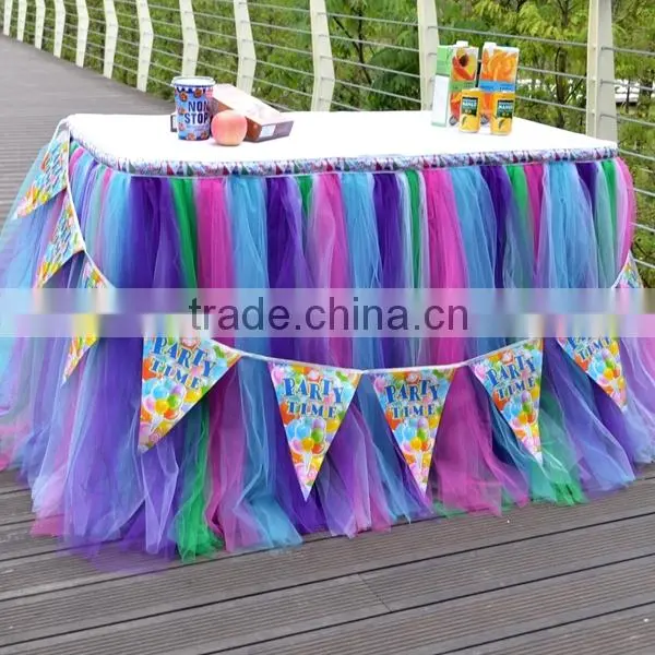 Hot Sale New Customized Tutu Tableware Tulle Table Skirt Party Wedding Decorations Best Price Gift SD103 photo-4