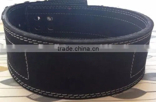 Professional Fitness Weightlifting Power Gym Belt Lever Genuine Leather Belt 4" Silver Buckle New photo-4