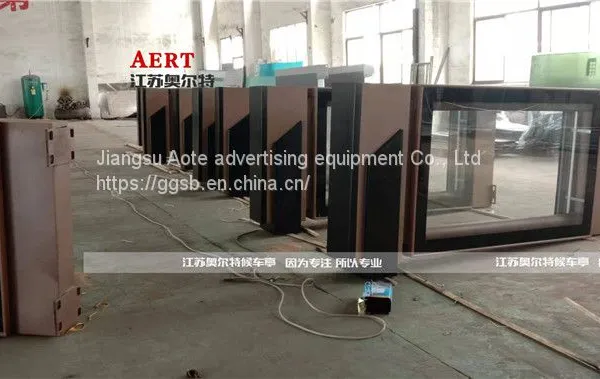 Township Access Control Alarm Bus Station Booth Stainless Steel Bus Shelter Platform Billboard Customization Manufacturer photo-2