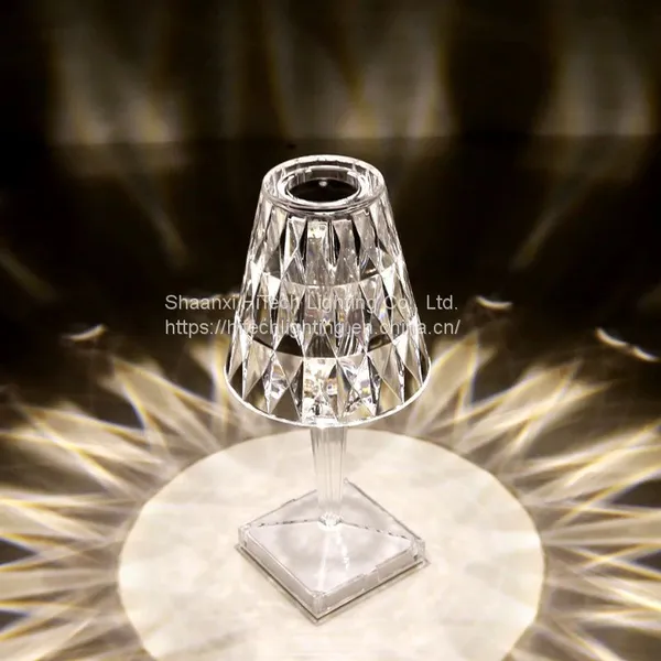 Crystal Table Lamp USB Rechargeable Acrylic Decoration Lampada Bedroom Bedside Bar Diamond Lighting Fixtures Gift Night Light photo-3