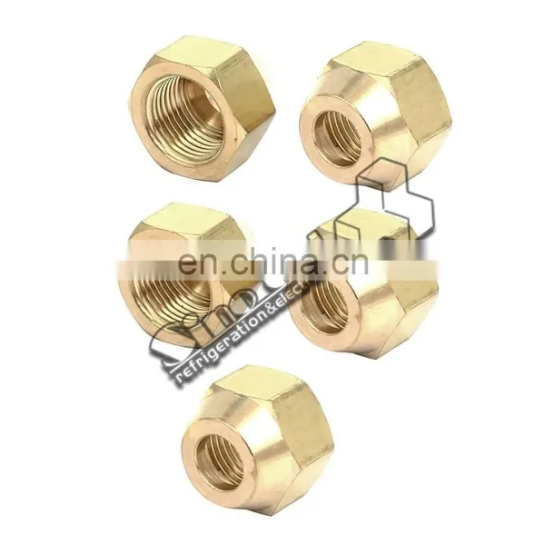 refrigeration Brass fitting Straight Knurling Brass Inserts Nut Self-Locking Blind Threaded Inserts Brass Nut