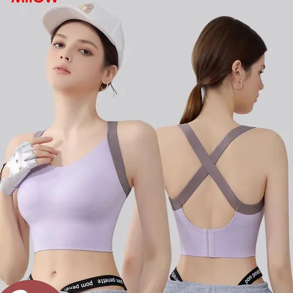 Wholesale Sports Bra for Women High Support Criss-Cross Back Padded Strappy Sports Bras Yoga Bra With Removable Cups photo-2