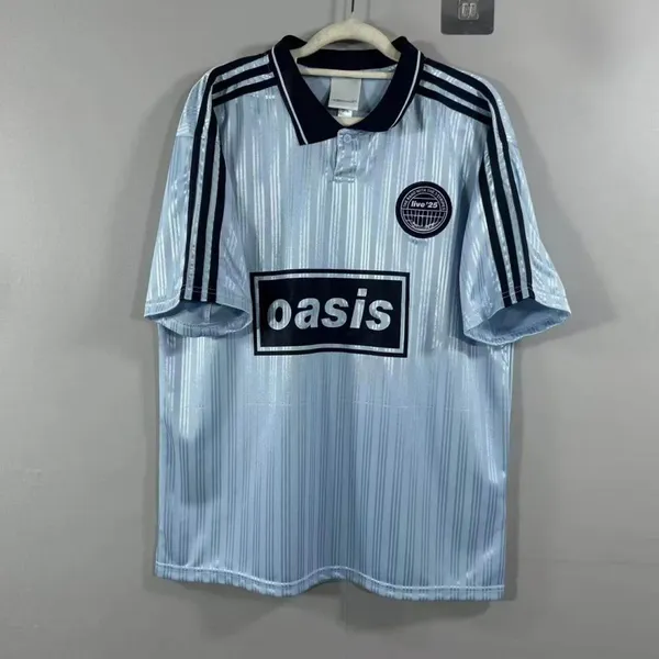 Limited Edition Collaboration Soccer Jersey Oasis Band Collaboration Jersey No. 25 Black and Blue Short Sleeve photo-4