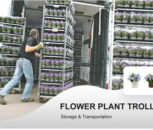 Commercial Garden Center Flower Cart Trolley Shop Nursery Center Mobile Flower Pot Display photo-3