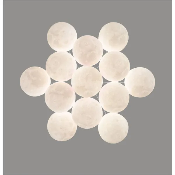 Moon-Ball Cluster Pendant - White Plastic Spheres G9 7/13/19-Ball photo-3