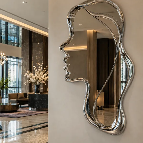 Office Feature WallLayered Metal StructureStainless Steel Wall Hanging photo-3