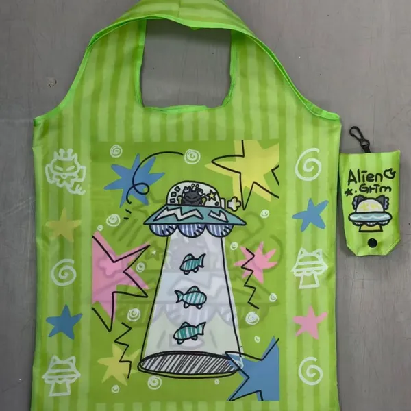 Custom Full Color Printed Foldable Bag With Small Storage Pocket, Custom Size & Shape Available photo-4