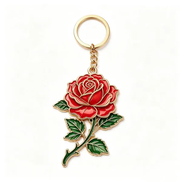 Custom Hard Enamel Lotus Flower Metal Keychain Gold Plated Zinc Alloy Tourist Souvenir Key Ring photo-3