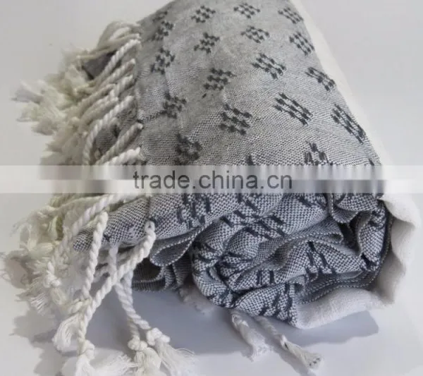 Natural Cotton Royal Fouta Sexy Beach Towel Heavy Peshtemal Hammam for Sale photo-3