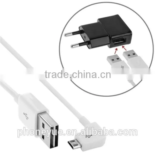 10ft 3m Double Sided 90 Degree Right Angle Micro Usb Data Cable for Samsung