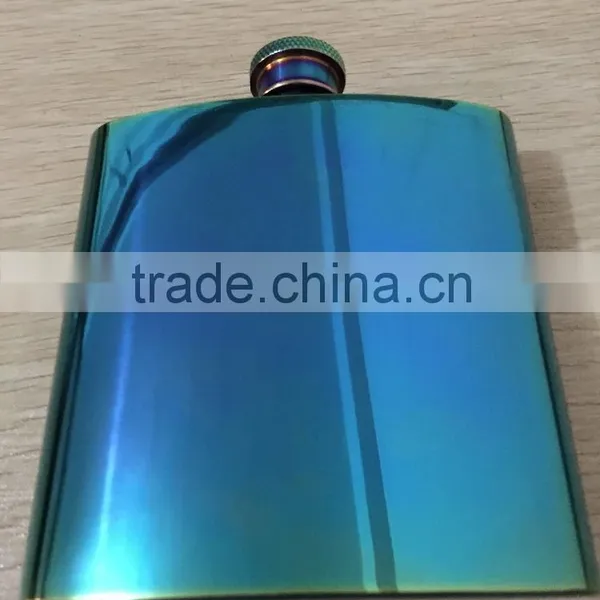Hip Flask Stainless Steel Flasks Rainbow Iridescent Gold Flask photo-3