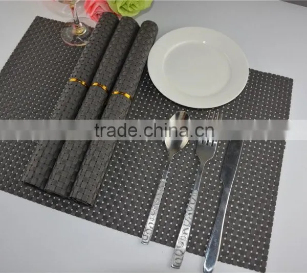 High Quality PVC Placemat Pure Color8*8 Dark Grey 45*30cm 110g Table Decoration photo-4