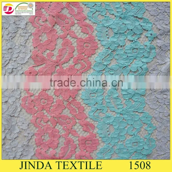 2015 Top One Sale Cord Colorful Chemical Lace Fabric For Girl Clothes