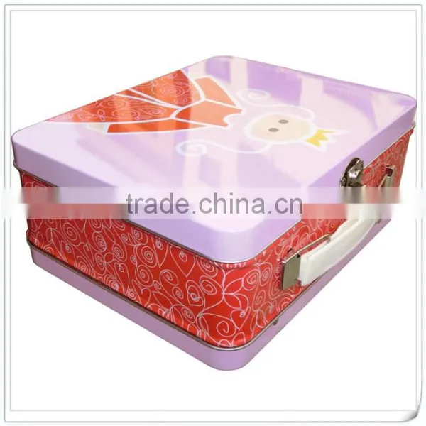 Metal Tin Suitcase With Lock