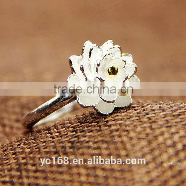 Fashion Jewelry Type 925 Sterling Silver Coral Flower Wedding Rings Wholesale Korea Jewelry photo-2