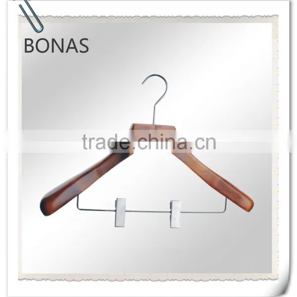 Straight Wooden Hangers, Hanger With Clips