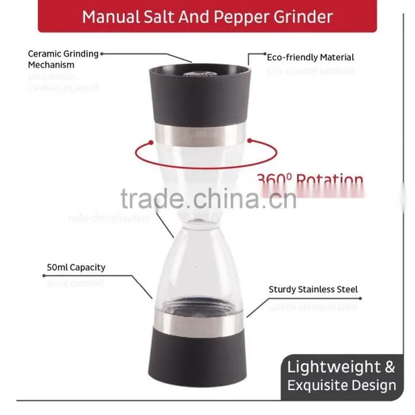 2 IN 1 Pepper Mill Salt and Pepper Mill Rock Salt Mill photo-2