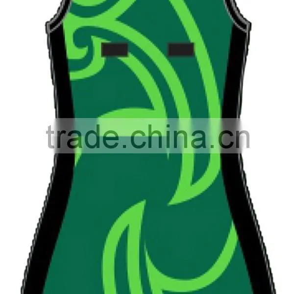 Green Color for Girls Custom Netball Dress photo-4