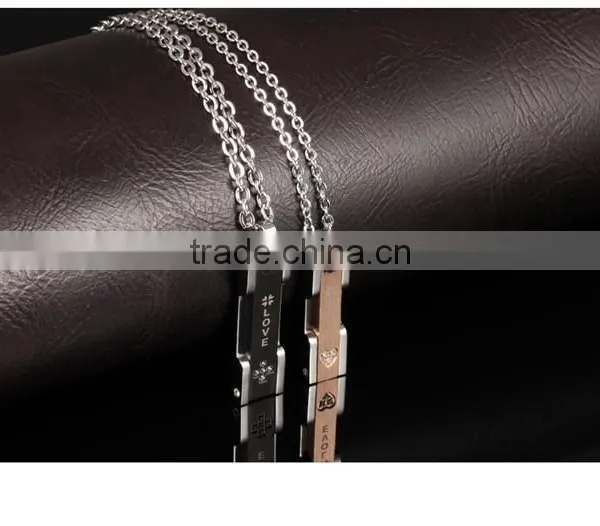 Black Plated Jewellery 316L Stainless Steel Inlaid Zircon Pendant Man photo-3