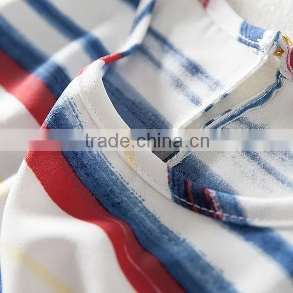 Latest Design Striped Chiffon Women for Fancy Design T-shirt photo-3