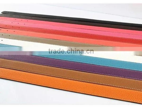 All Colors Litchi Textured Both Side Genuine Cowhide Leather Straps for Sale photo-4