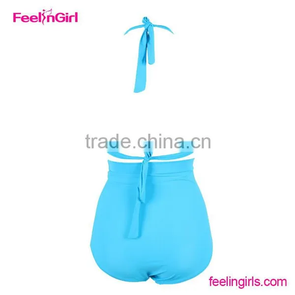 2016 Hot Sale Light Blue Girl Waterproof Swimsuit photo-4