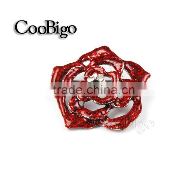Fashion Jewelry Popular Colorful Glitter Powder Flower Rhinestone Brooches Pin Wedding Party Girl Gift Apparel Accessories photo-4