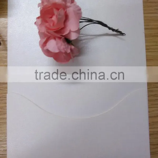 2016 Newmengxing Pearl White Color Wedding Invitation Laser Cutting photo-4