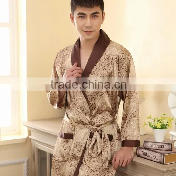 2015 Summer Mens Cool Quick Dry Printing Bathrobes