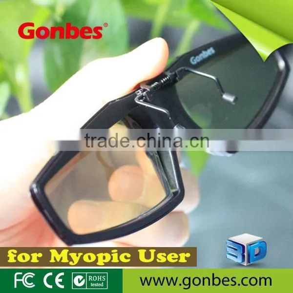 Clip-on Universal Active Shutter 3D Glasses for Nearsighted People