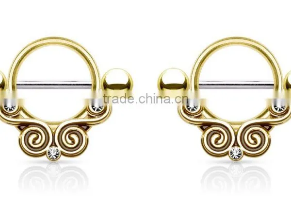 316L Surgical Steel Nipple Shields Rings Body Jewelry photo-4