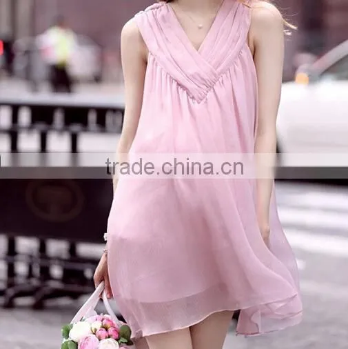 D73014h 2016 Summer Europe Fashion Maternity Dress Wholesale Maternity Clothes Chiffon Maternity Wear photo-3