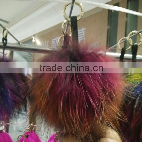 Natural Real Fur Pom Poms Ball / Fur Ball / Raccoon Fur Pompon photo-3