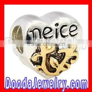 Wholesale European Style Silver Plated Neice Beads Charms