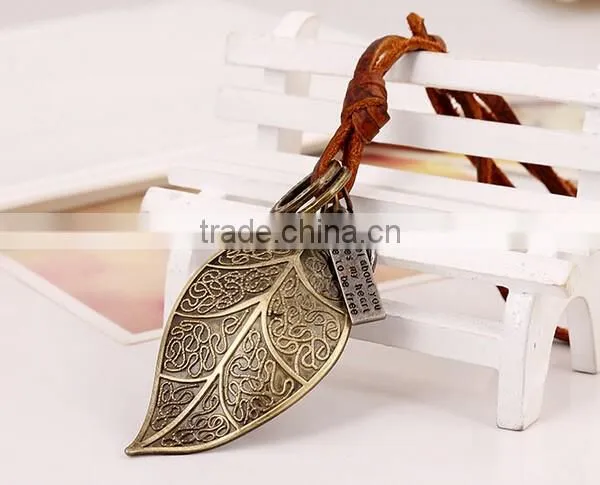 New Jewelry Fashion Beautiful Leaves Pendant PU Leather Chain Vintage Long Necklace photo-4