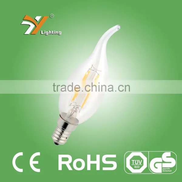 2015 New Product C37L 2W LED Filament Candle Light With Clip E14/E27 With Tail of CE and ROHS Approved Led Window Candle Lights photo-2