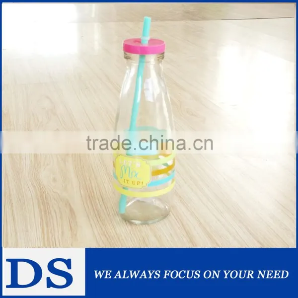 Glass Beverage & Juice & Milk Bottle With Color Printing photo-3