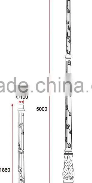 B017-1 Outdoor Aluminum Decorative Garden Height Street Light Pole photo-2