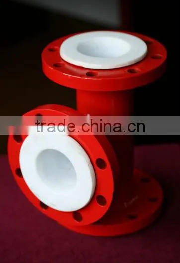 Export DN50/DN80 Ductile Iron All Flanged Tee and PTFE Anti-corrosion Pipe Through the ISO9001 Certification