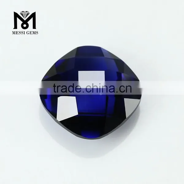 Double Briolette Faceted Gemstone 34# Sapphire Cushion 12x12 Synthetic Corundum photo-2