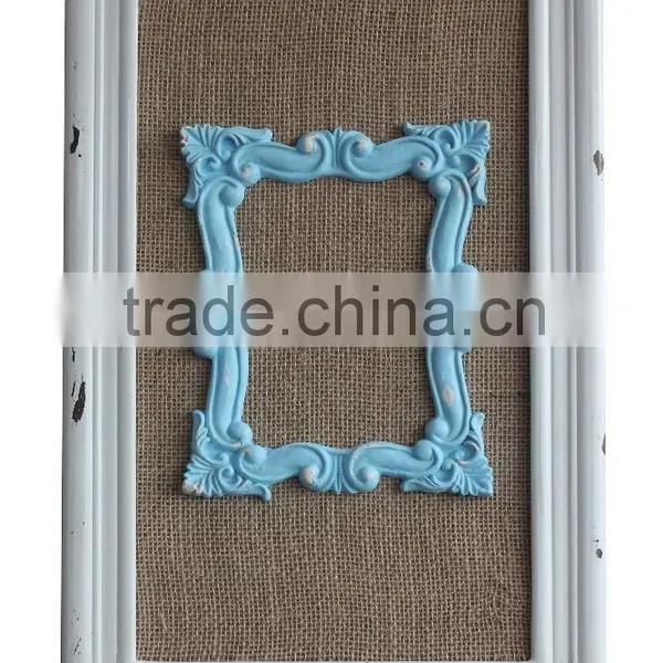Wooden Frame Burlap Wall Printing With Resin