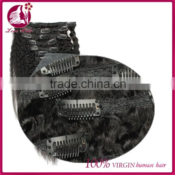 7A Clip In Human Hair Extensions Brazilian Virgin Italian Yaki Kinky Straight Clip In Hair Extensions Love Hair Products photo-5