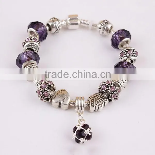 2015 Popular Wholesale Bracelet China Charm Silver Plated Glass Handmade Bead Bracelet photo-4