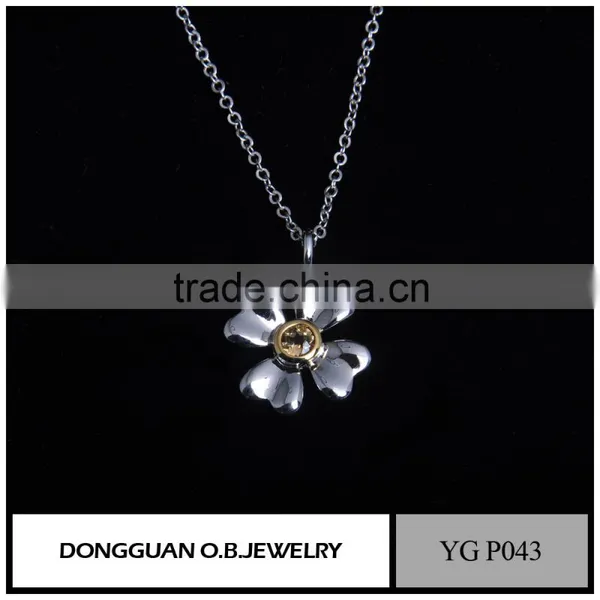 Wholesale Fashion Necklace Jewelry 925 Sterling Silver Crystal Flowers Necklace photo-3
