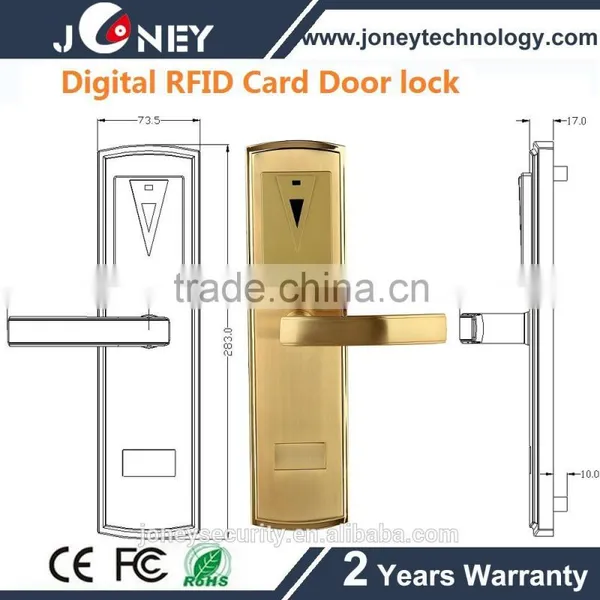 Hotel Card Lock, Hotel Security Lock With Backup Mechanical Key